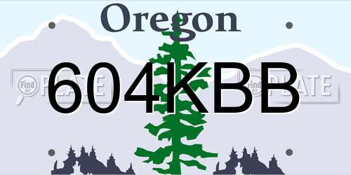 604KBB Oregon License Plate