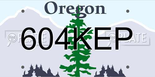 604KEP Oregon License Plate
