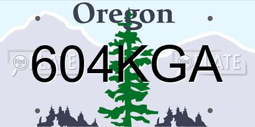 604KGA Oregon License Plate