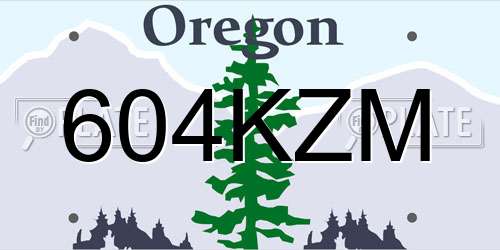 604KZM Oregon License Plate