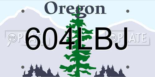604LBJ Oregon License Plate
