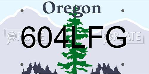 604LFG Oregon License Plate