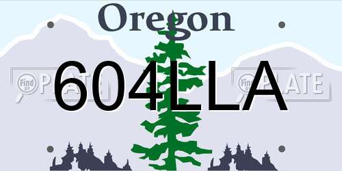604LLA Oregon License Plate