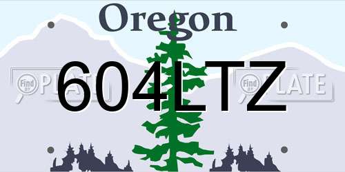 604LTZ Oregon License Plate