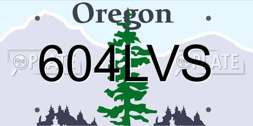 604LVS Oregon License Plate