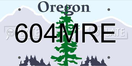 604MRE Oregon License Plate