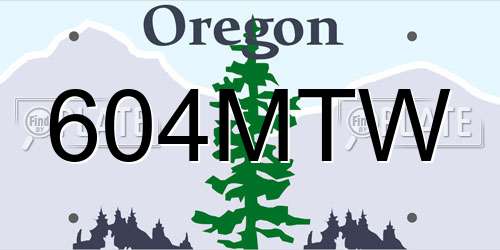 604MTW Oregon License Plate