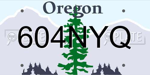 604NYQ Oregon License Plate