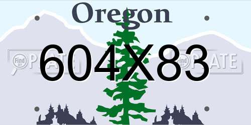 604X83 Oregon License Plate