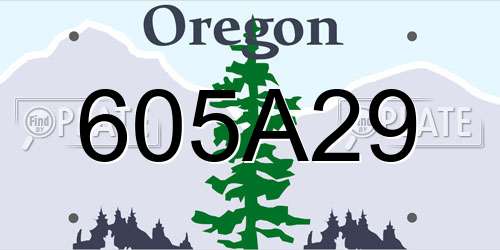 605A29 Oregon License Plate