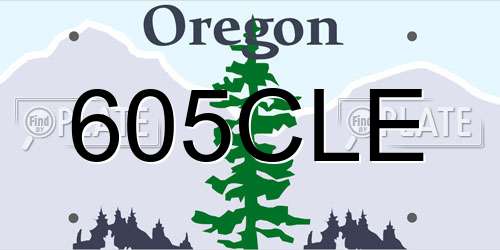 605CLE Oregon License Plate