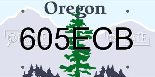 605ECB Oregon License Plate
