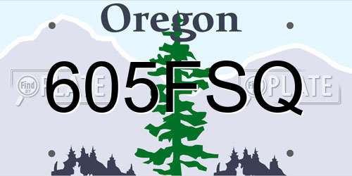 605FSQ Oregon License Plate