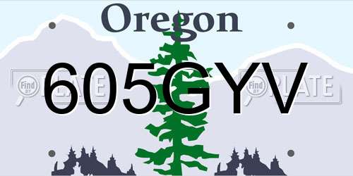 605GYV Oregon License Plate