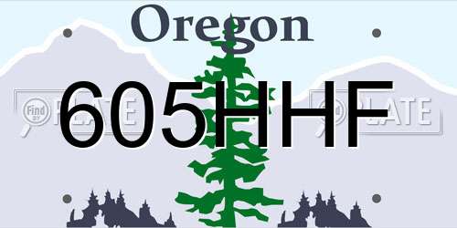 605HHF Oregon License Plate