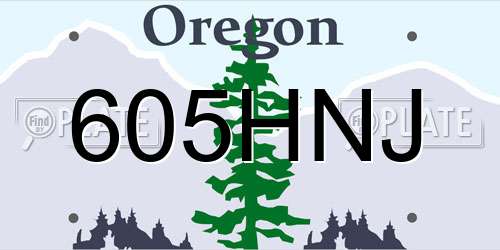 605HNJ Oregon License Plate