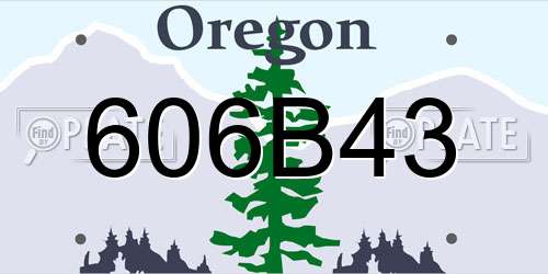 606B43 Oregon License Plate