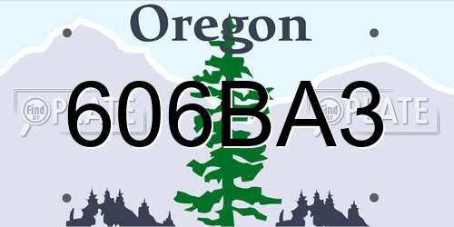 606BA3 Oregon License Plate