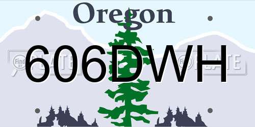 606DWH Oregon License Plate