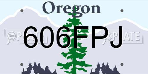 606FPJ Oregon License Plate
