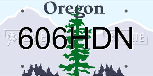 606HDN Oregon License Plate