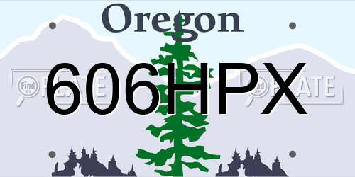 606HPX Oregon License Plate
