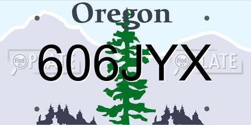606JYX Oregon License Plate