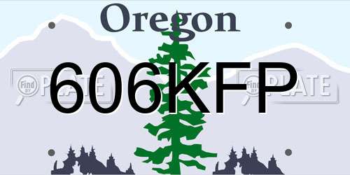 606KFP Oregon License Plate