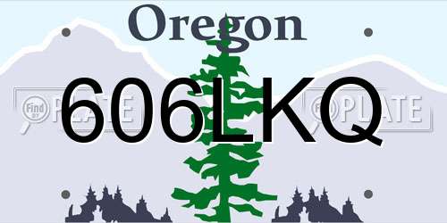 606LKQ Oregon License Plate