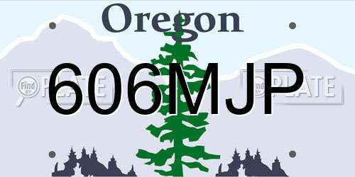 606MJP Oregon License Plate