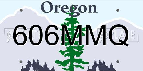 606MMQ Oregon License Plate