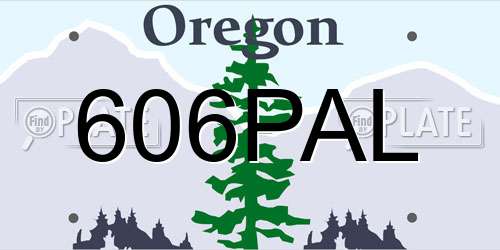 606PAL Oregon License Plate