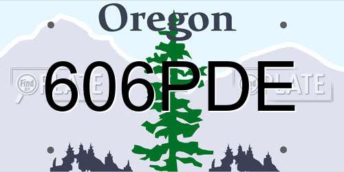 606PDE Oregon License Plate