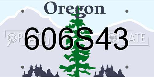 606S43 Oregon License Plate