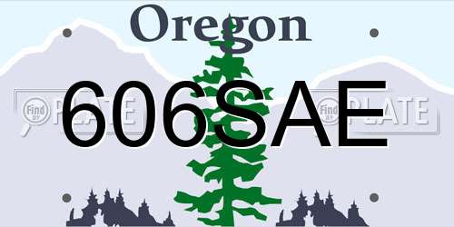 606SAE Oregon License Plate