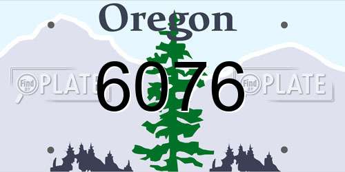 6076 Oregon License Plate