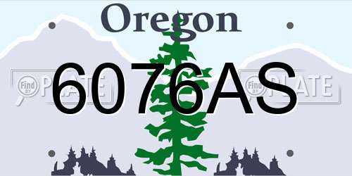 6076AS Oregon License Plate