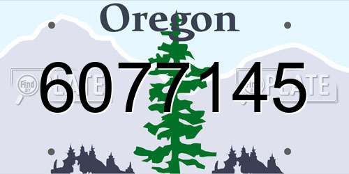 6077145 Oregon License Plate