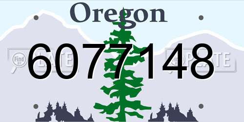 6077148 Oregon License Plate