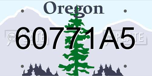 60771A5 Oregon License Plate