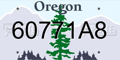 60771A8 Oregon License Plate