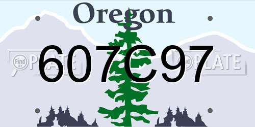 607C97 Oregon License Plate