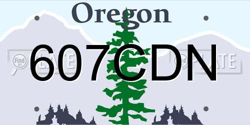 607CDN Oregon License Plate