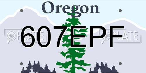 607EPF Oregon License Plate