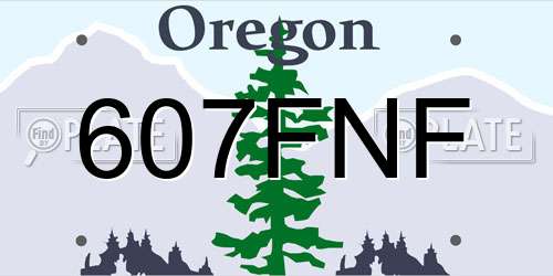 607FNF Oregon License Plate