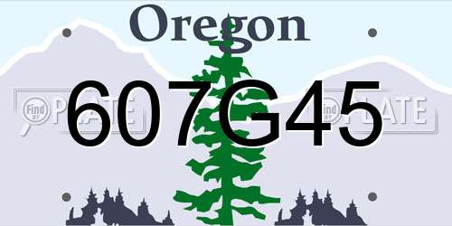 607G45 Oregon License Plate