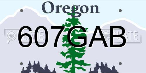 607GAB Oregon License Plate