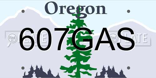 607GAS Oregon License Plate