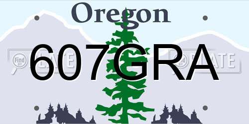 607GRA Oregon License Plate