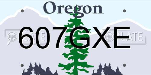 607GXE Oregon License Plate